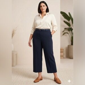 NWT Grace Stretch Women’s 14 Coastal Navy Crop Trouser Dress Pants XL Classic